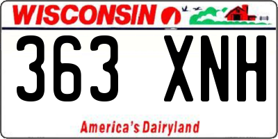 WI license plate 363XNH