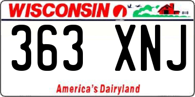 WI license plate 363XNJ