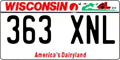 WI license plate 363XNL