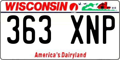 WI license plate 363XNP