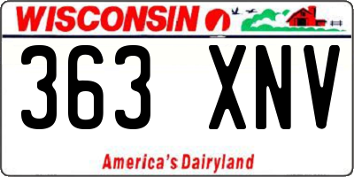 WI license plate 363XNV