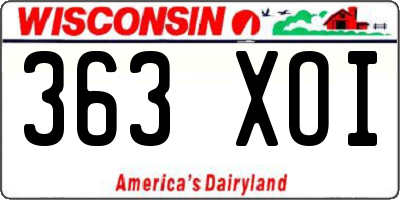 WI license plate 363XOI