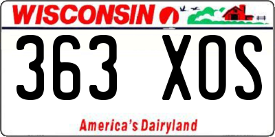 WI license plate 363XOS