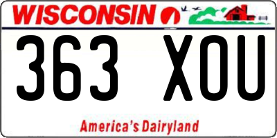 WI license plate 363XOU