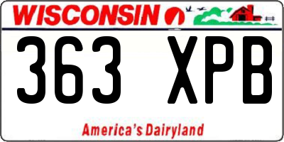 WI license plate 363XPB