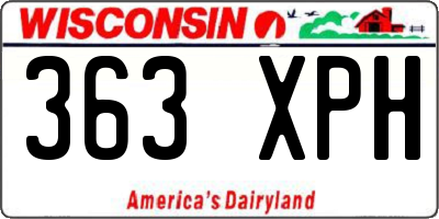 WI license plate 363XPH