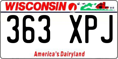 WI license plate 363XPJ