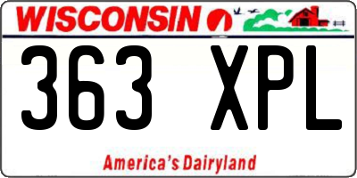 WI license plate 363XPL