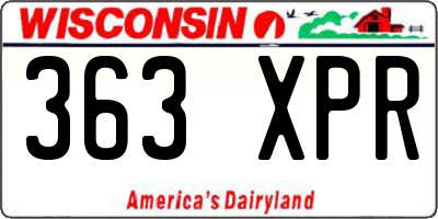 WI license plate 363XPR