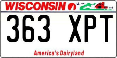 WI license plate 363XPT