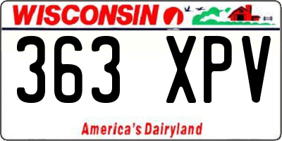 WI license plate 363XPV