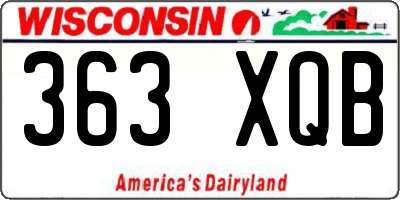 WI license plate 363XQB