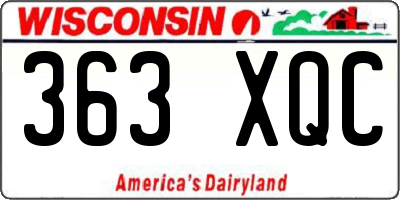 WI license plate 363XQC