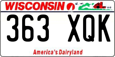 WI license plate 363XQK