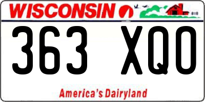 WI license plate 363XQO