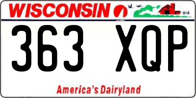WI license plate 363XQP