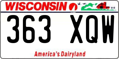 WI license plate 363XQW