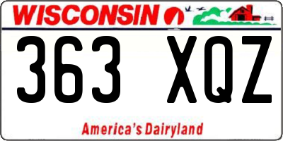 WI license plate 363XQZ