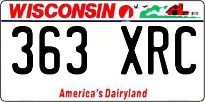 WI license plate 363XRC