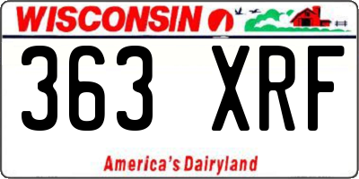 WI license plate 363XRF