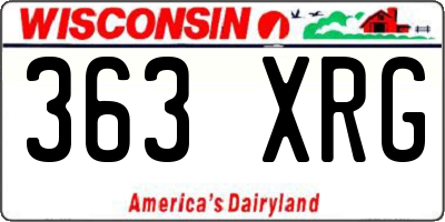 WI license plate 363XRG