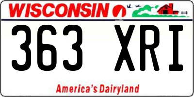 WI license plate 363XRI