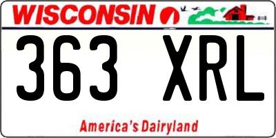 WI license plate 363XRL