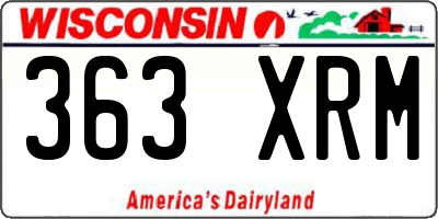 WI license plate 363XRM