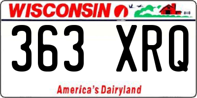 WI license plate 363XRQ