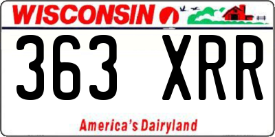 WI license plate 363XRR