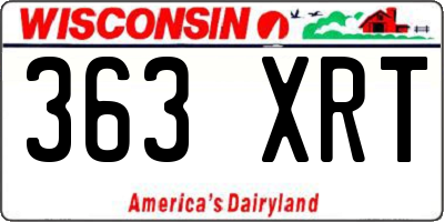 WI license plate 363XRT