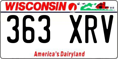 WI license plate 363XRV