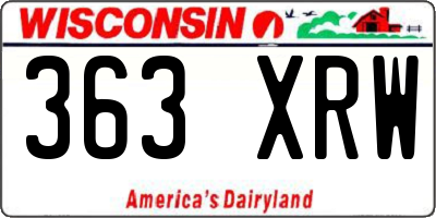 WI license plate 363XRW