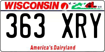 WI license plate 363XRY