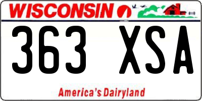 WI license plate 363XSA