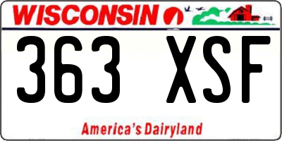 WI license plate 363XSF
