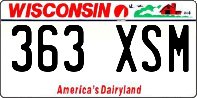 WI license plate 363XSM