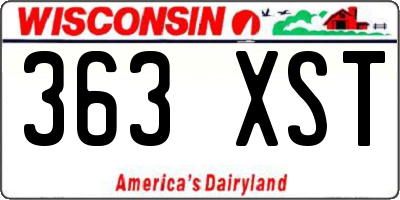 WI license plate 363XST