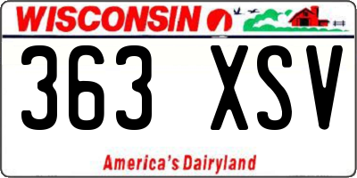 WI license plate 363XSV