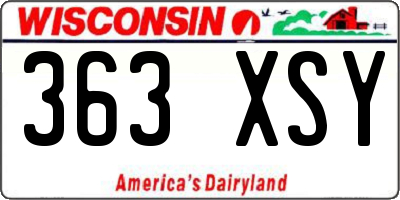 WI license plate 363XSY