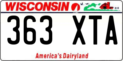 WI license plate 363XTA