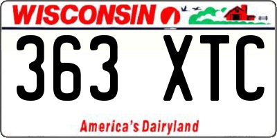 WI license plate 363XTC