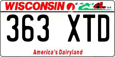 WI license plate 363XTD