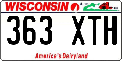 WI license plate 363XTH