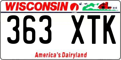 WI license plate 363XTK