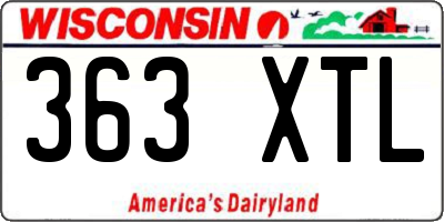 WI license plate 363XTL