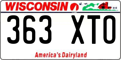 WI license plate 363XTO