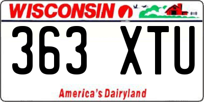 WI license plate 363XTU