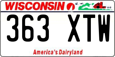 WI license plate 363XTW