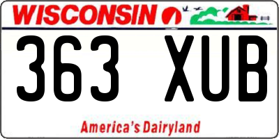WI license plate 363XUB